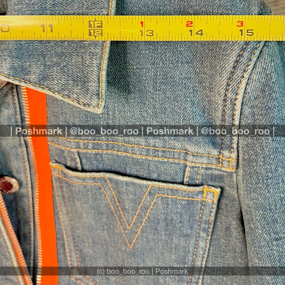 Louis Vuitton Blue Jean Denim Jacket, Silver Hardware, Monogram Patch, Authentic - Picture 8 of 15
